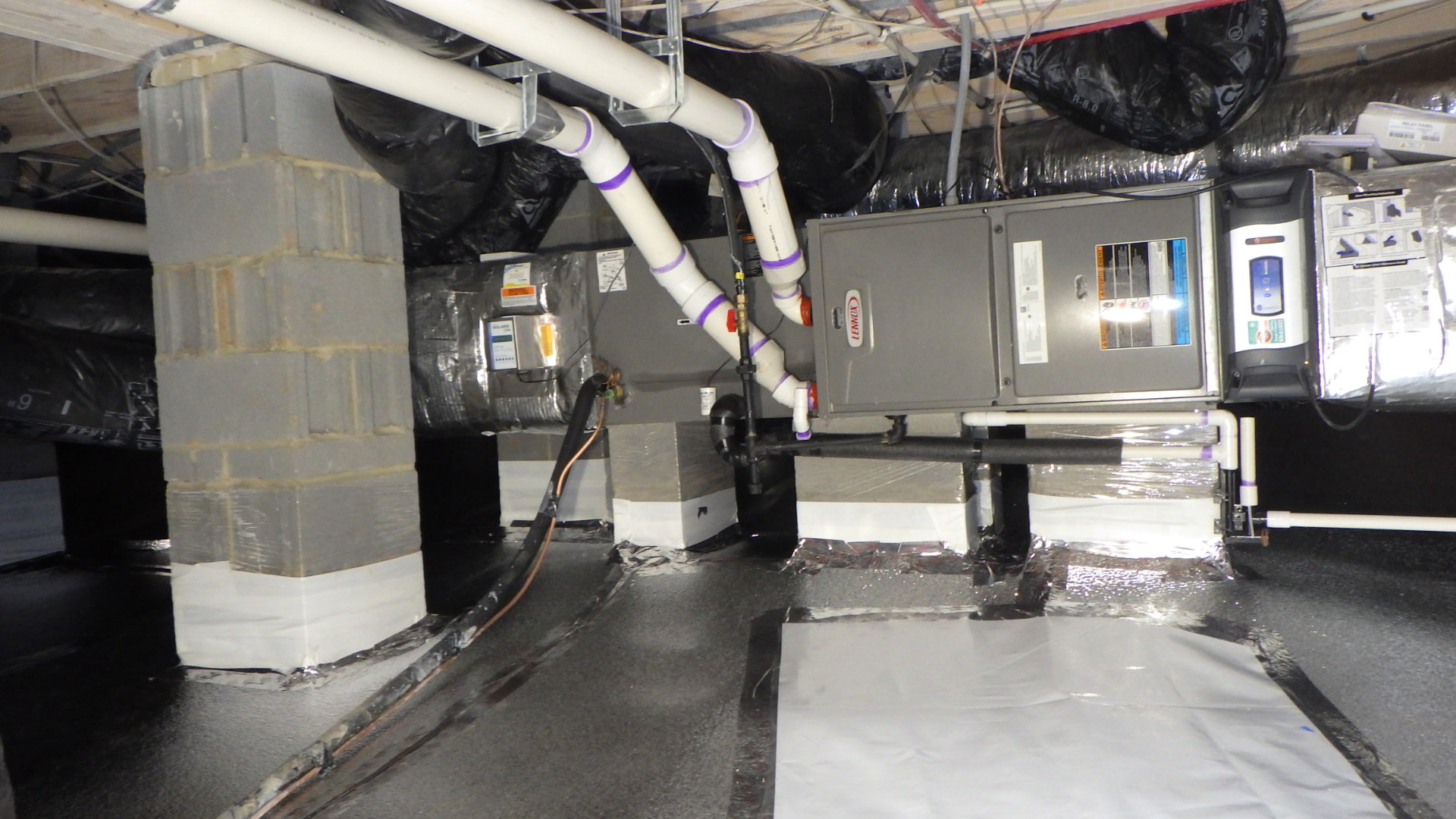 HVAC system installed in a crawlspace — the environment IAQ Health inspectors evaluate